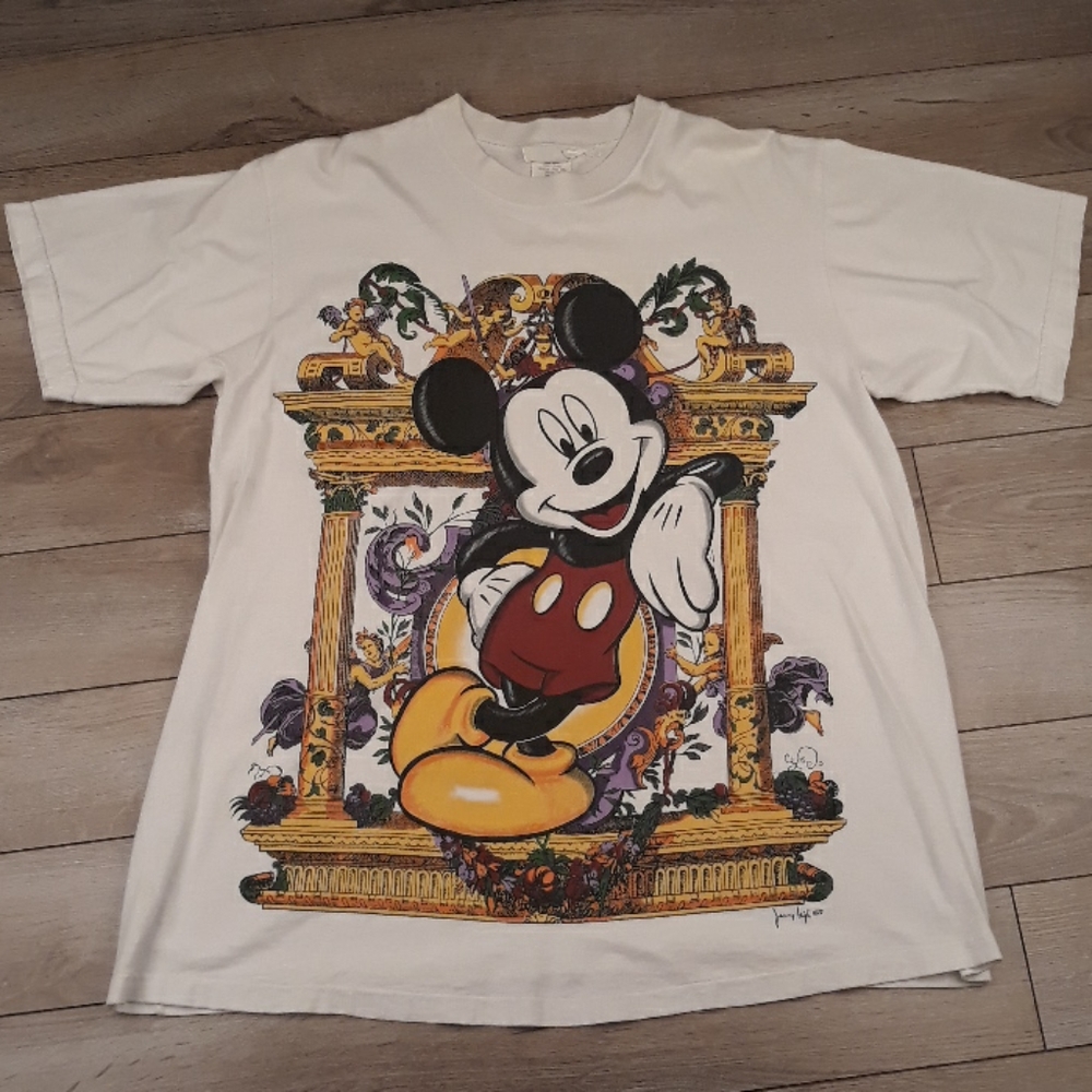 MICKEY MOUSE Jerry Leigh Baroque Single Stitch Mens T Shirt XL VTG 90s